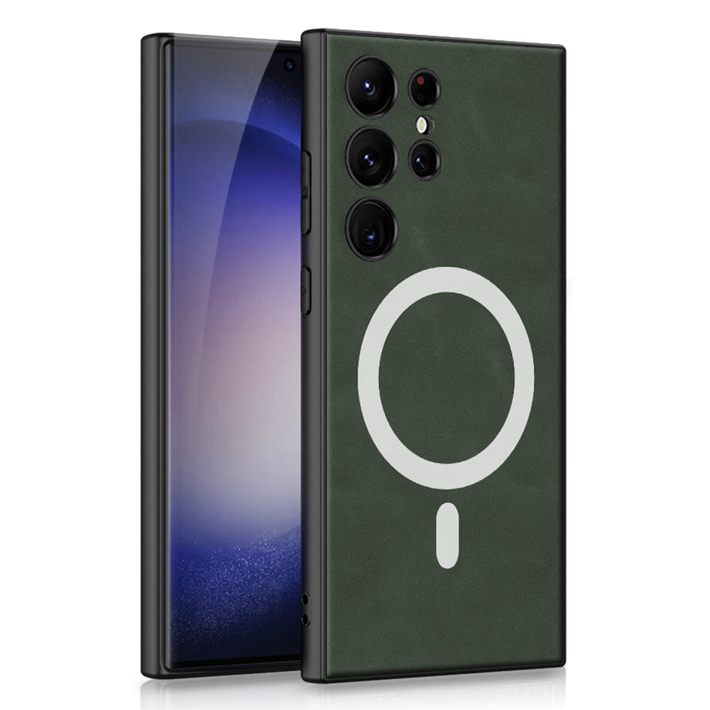 GKK til Samsung Galaxy S23 Ultra kompatibel med MagSafe Matte Phone Case PU-læderbelagt TPU PC-bagcover GKK til Samsung Galaxy S23 Ultra kompatibel med MagSafe Matte Phone Case PU-læderbelagt TPU PC-bagcover